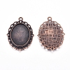 Zinc Alloy Pendant Settings for Cabochon & Rhinestone PALLOY-A15257-R-LF-1