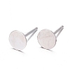 925 Sterling Silver Flat Pad  Stud Earring Findings STER-K167-045E-S-8