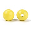 Spray Painted Round Natural Schima Wood Beads WOOD-A018-14mm-04-2