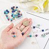 SUPERFINDINGS 60Pcs Frosted Natural & Synthetic Gemstone Charms FIND-FH0004-55-3