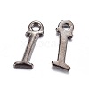 Gunmetal Plated Alloy Letter Pendants PALLOY-P097-03-I-1