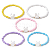 5Pcs 5 Colors Glass Seed Beaded Stretch Bracelet Sets BJEW-MZ00126-4