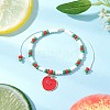 9Pcs Fruit Theme Alloy Enamel Charm Bracelets BJEW-MZ00206-07-1
