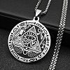 Egypt Theme 304 Stainless Steel Eye of Horus Pendant Necklaces NJEW-S007-08P-1