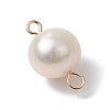 Natural Cultured Freshwater Pearl Connector Charms PALLOY-JF03090-02-3