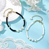 2Pcs Shell Pearl Bead & Glass Seed Beads Bracelets BJEW-MZ00136-1