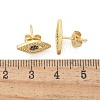 Brass Micro Pave Clear Cubic Zirconia Stud Earrings EJEW-M076-01G-02-3