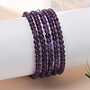 Natural Amethyst Round Bead Stretch Bracelets X-BJEW-L594-B08-2