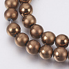 Electroplate Non-Magnetic Synthetic Hematite Beads G-F585-A-8mm-2