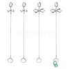 2Piar 201 & 304 Stainless Steel Hoop Earrings EJEW-WR00003-1