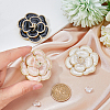 SUPERFINDINGS 3Pcs 3 Colors Flower Enamel Pins JEWB-FH0001-51-3