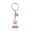 Glass Seed & Plastic Pearl & Alloy Keychain KEYC-MZ00025-3