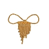 Bowknot Brass Chain Tassel Alligator Hair Clips PW-WGB460E-01-5