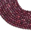 Natural Red Tourmaline Beads Strands GG-CBA77FB-B01-3mm-B-3