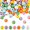 OLYCRAFT 175Pcs 7 Style Painted Natural Wood Beehive Beads WOOD-OC0001-90-2