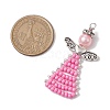 Glass Seed Beads Pendants PALLOY-MZ00381-01-2