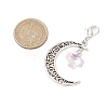 Alloy Moon & Glass Pendant Decorations HJEW-JM02689-04-3