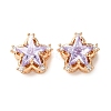 Brass Micro Pave Lilac Cubic Zirconia Beads CU-CBAEC99-34G-02-1