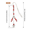 Natural Malaysia Jade Round Beads & Alloy Angel Bookmarks AJEW-TA00052-2