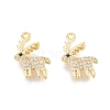 Brass Pave Clear Cubic Zirconia Charms KK-N231-344-2