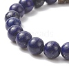 Natural Gemstone & Coconut Beaded Stretch Bracelet for Women BJEW-JB09149-4