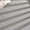 Elegant Natural Pearl & Clear Cubic Zirconia Long Necklaces LP2810-7