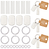 DIY Rectangle Blank 201 Stainless Steel Keychain Making Kits DIY-SP0002-27B-1