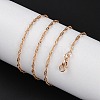 1.5mm Rack Plating Brass Singapore Chain Necklaces for Women Men MAK-L044-28KCG-2