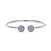 Evil Eye Rhodium Plated 925 Sterling Silver Micro Pave Cubic Zirconia Cuff Bangles for Women BJEW-C062-06P-1