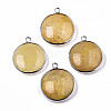 Natural Crackle Agate Pendants G-N326-87A-12-1