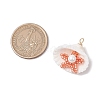 Cylinder Seed Beaded Starfish & Shell Pendants PALLOY-MZ00547-3