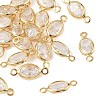 SHEGRACE Brass Pave Cubic Zirconia Oval Connector Charms XGRQ2O560-439A-G-1