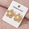 304 Stainless Steel Stud Earrings EJEW-Z084-05G-03-1