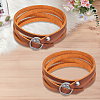 2Pcs Cowhide Cord Wrap Bracelets for Men Women BJEW-GF0001-38-7