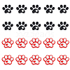 HOBBIESAY 20Pcs 2 Colors Dog Paw Print Food Grade Eco-Friendly Silicone Beads SIL-HY0001-30-1