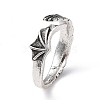 Alloy Wing Open Cuff Ring for Women RJEW-K239-17F-AS-3