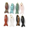 Natural & Synthetic Mixed Gemstone Carved Pendants G-P599-07G-1