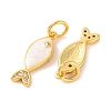 Rack Plating Brass Micro Pave Cubic Zirconia Pendants KK-H486-14G-02-2