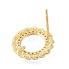 Brass Micro Pave Cubic Zirconia Stud Earring Findings with Loops CU-CBA1682-04G-2