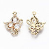 Brass Micro Pave Cubic Zirconia Pendants KK-S359-068-RS-2