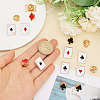 CHGCRAFT 2 Sets Playing Card Theme Enamel Pins Kit JEWB-CA0001-49-3