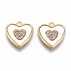 Brass Micro Clear Cubic Zirconia Charms X-KK-N231-170-NF-1