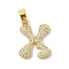 Brass Micro Pave Cubic Zirconia Pendants ZIRC-C012-01G-24-1