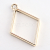 Rack Plating Alloy Rhombus Open Back Bezel Pendants LS-PALLOY-S047-14E-FF-2