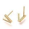 Brass Micro Pave Clear Cubic Zirconia Stud Earrings EJEW-O103-16G-2