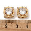 Brass Micro Pave Cubic Zirconia Beads KK-U037-06G-01-3