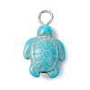 Dyed Synthetic Turquoise Pendants PALLOY-JF02924-02-3