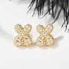 Brass Micro Pave Cubic Zirconia Stud Earrings EJEW-Z091-04G-X-5