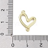 Rack Plating Brass Love Heart Connector Charms KK-M293-47G-3