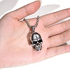 Stainless Steel Halloween Skull Pendant Box Chain Necklaces for Men PW-WGF912C-01-3